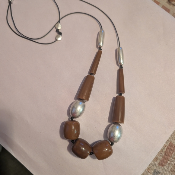 J. Jill Brown and Silver Necklace - Picture 2 of 3